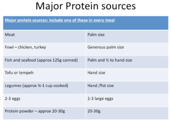 Major Protein sources